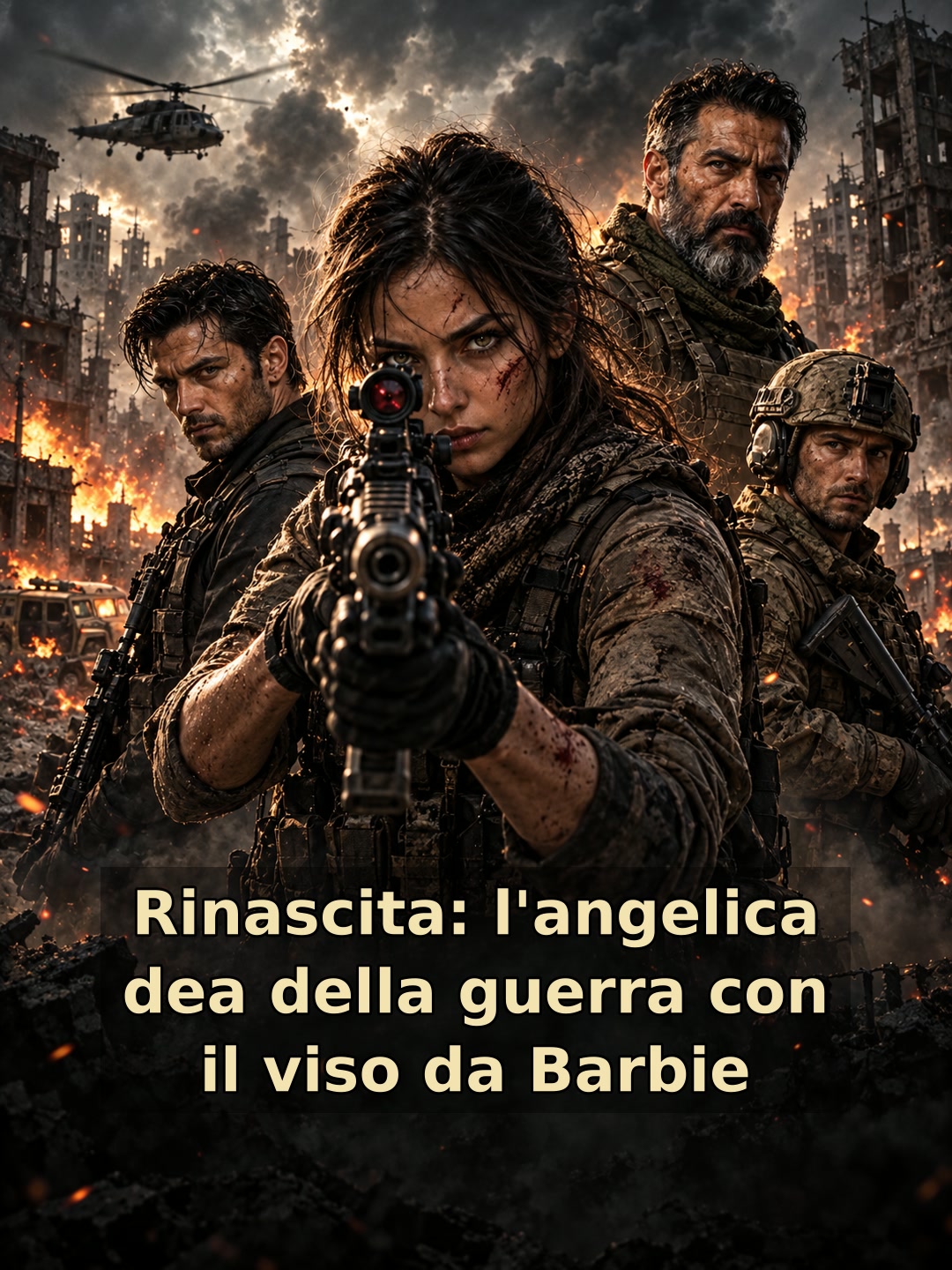 Rinascita: l'angelica dea della guerra con il viso da Barbie